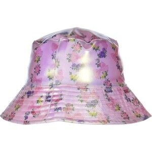 NWT Miss Gwen’s OMG Accessories Girl's Iridescent Pink Floral Print Bucket Hat